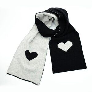 8"x60" Jaquard Scarf Two Tone - Blk/heather Wht